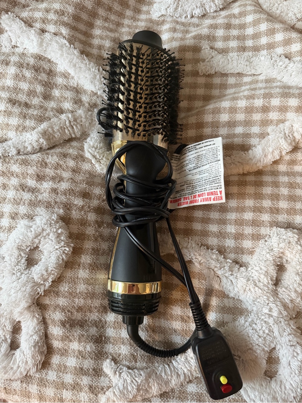 Gold and Black Hot Air Round Brush Hair Styler